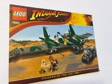 Lego Indiana Jones Fight on the Flying Wing Instruction Manual for Set 7683 Torn