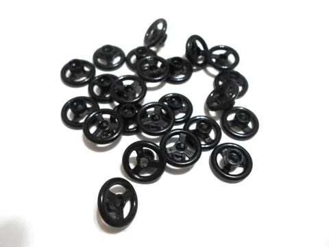LEGO-#30663-BLACK  SMALL STEERING WHEEL/2 STUDS DIAMETER-22 PIECES