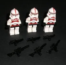 Lego Star Wars Clone Shock Trooper (Phase 2) Red Markings Lot of 3 Minifigs 7655