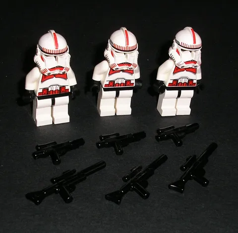 Lego Star Wars Clone Shock Trooper (Phase 2) Red Markings Lot of 3 Minifigs 7655