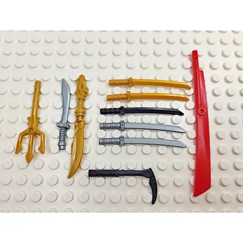 10 Ninjago Weapons Katana Trident Dragon Sword Minifigure Accessories Lego Lot