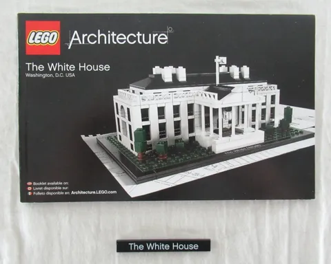 Lego Architecture The White House #21006 Instruction Manual & Printed Tile 2011