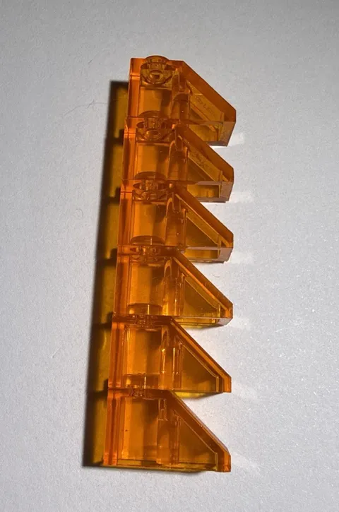 3040 LEGO Parts Slope 45 2x1 TRANSPARENT ORANGE (4)