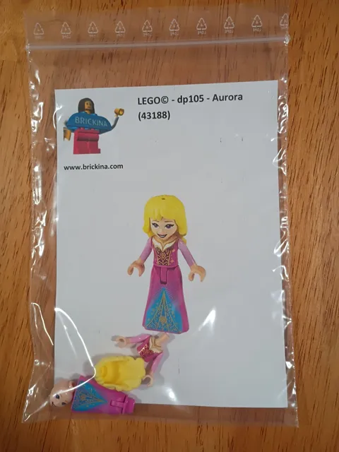 LEGO Disney Princess Minifigure Aurora - Blue and Gold Filigree Dress (Genuine)