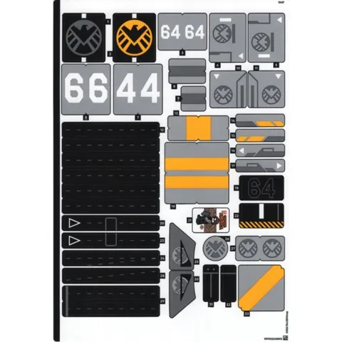 new LEGO Sticker Sheet from the S.H.I.E.L.D. Helicarrier set 76354
