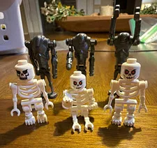LEGO Star Wars Minifigure Lot of 6 - 3 Skeleton Red Eyes, 3 Battle Droids