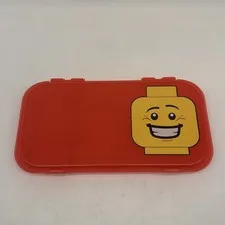 Lego MiniFigure Storage Carry Case Pencil Box Red with Yellow Smiling!