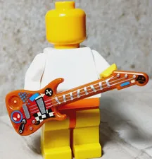 New LEGO Guitar Printed Checkered Spider Man Bones Arrows Electric Bridge Silver