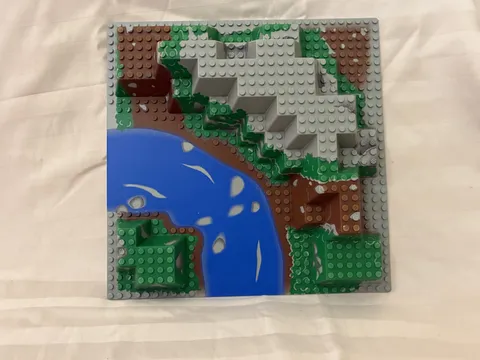 Lego Raised Baseplate 32 x 32 Mountain/Canyon, Blue River, Vintage, 6024