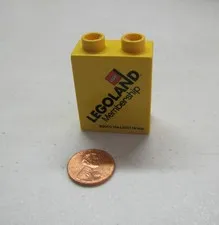 Lego Duplo Legoland Membership 2003 Yellow Specialty Printed Block