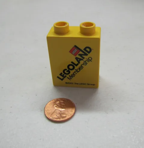 Lego Duplo Legoland Membership 2003 Yellow Specialty Printed Block
