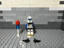 LEGO STAR WARS Captain Rex Minifigure w/ Arm Cloth, Kama, & Two Blasters