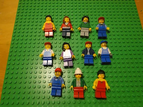 Lego Minifigure Lot City Classic Farmer Girl Boy Town People