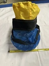 Lego Storage Drawstring Cinch Sack Bag Bricks Travel Yellow Blue