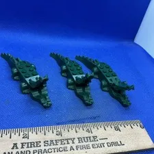 Lego Dark Green Alligator / Crocodile Lot of 3 6026c01