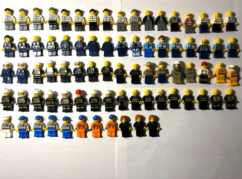 HUGE LOT OF 79 MINIFIGURES!! LEGO City Police, Fire, Coast Guard, And Robbers