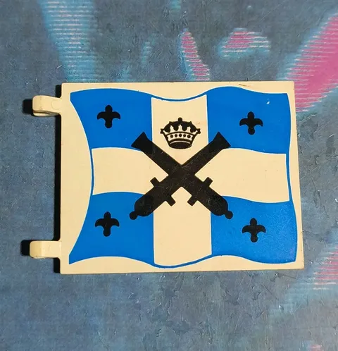 Vintage LEGO Flag 6 x 4 w Crossed Cannons Blue & White Part! 6274 6276 6265 6267