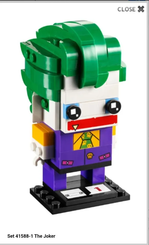 Lego Brickheadz DC Comics 41588 THE JOKER COMPLETE No Manual Box