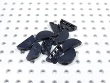 LEGO Lot of 10 Black 1x2 Smooth Half Round Tile Plates BH