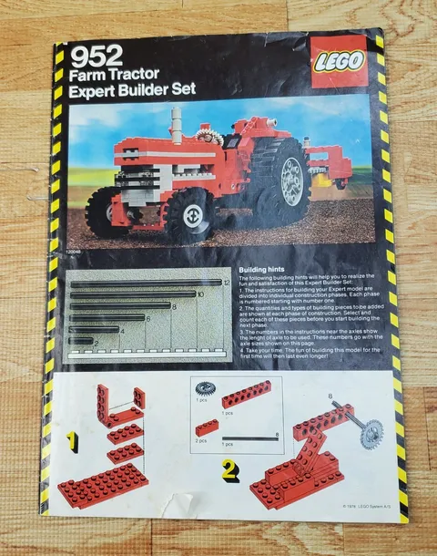 Lego 952 Farm Tractor Expert Builder Set Instructions Only 1978