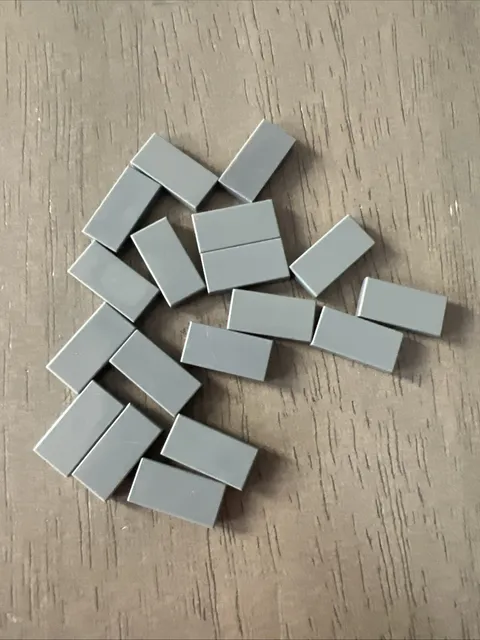 LEGO 3069 Dark Bluish Gray Tile 1 x 2 - 18 Pieces