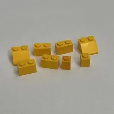 Lego 3039 3004 3005 Orange-Yellow Replacement Add-on Pieces Parts Lot of 8
