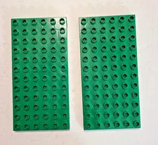 LEGO 4196 Duplo 6x12 Green Baseplate 18921 Base Board Vintage 1990s Lot Of 2
