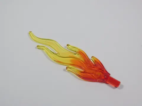 LEGO Large Flame Trans Yellow w/ Red Fire Torch Weapon Minifig S3