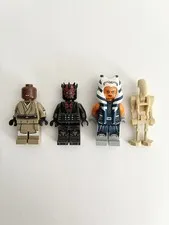 LEGO Star Wars Minifigure Lot: Darth Maul, Ahsoka Tano, Mace Windu, Battle Droid