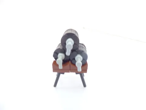 Lego custom three stacked kegs on stand Black
