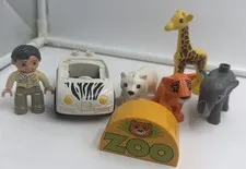 LEGO DUPLO Zoo Safari Lot giraffe Tiger Polar, Bear, Elephant figure Zookeeper