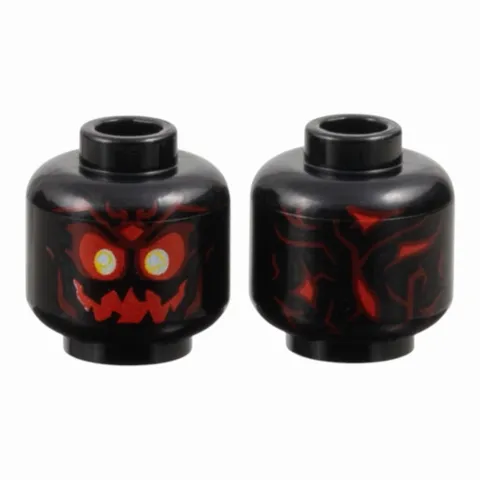 LEGO Minifigure, Head Alien Skull with Red Eyes and Jagged Mouth