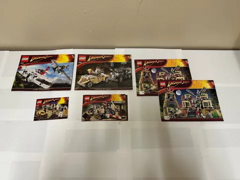 (6) LEGO Indiana Jones Instruction Manuals Lot