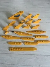 LEGO BRIGHT LIGHT ORANGE LOT 21 PCS PROPELLER BLADE TAIL FIN PLANE VARIETY