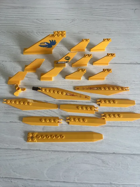 LEGO BRIGHT LIGHT ORANGE LOT 21 PCS PROPELLER BLADE TAIL FIN PLANE VARIETY