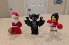 Lego Series 8 Collectible Minifigures 8833 Vampire Bat, Santa Clause, Cheerleade
