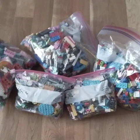 LEGO Multicolor Bulk Lot Mixed Bricks/Pieces In Ziplock Bags 6 Pounds 10 Oz