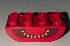 Lego Duplo Red 2x4 Curved Inverted Tomato Slice Sandwich Hamburger Food Bottom