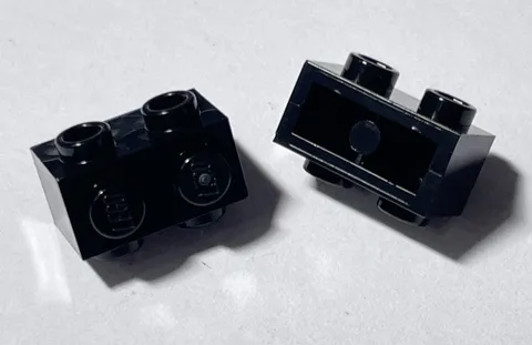 LEGO® 52107 Brick, Modified 1 x 2 with Studs on 2 Sides BLACK Quantity of 3
