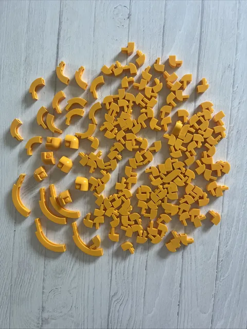 LEGO BRIGHT LIGHT ORANGE LOT 162 PCS 1X2 1X3 CURVE TOP SLOPE BRICK VARIETY