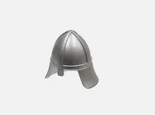 Lego Minifigure, Headgear Helmet Castle Nasal 3844 Metallic Silver NEW