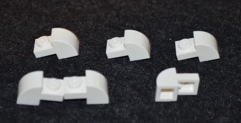 6 ~ 1x2x2/3 White Half Rounded Top Bow Bricks ~ New Lego Parts ~