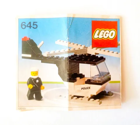 LEGO Classic Town Police Helicopter 645 INSTRUCTIONS ONLY - 1979 Vintage City