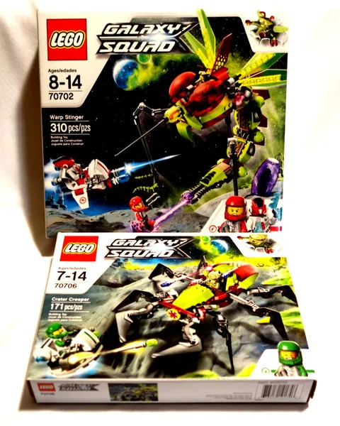 LEGO Galaxy Squad: Warp Stinger 70702 & Crater Creeper 70706)- 2 New/Sealed sets