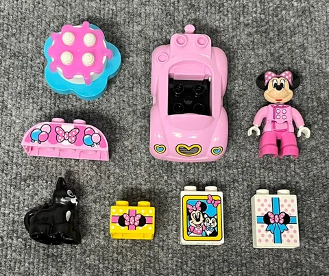 Lego Duplo Disney Minnie Mouse Pink Car Cat Figure Parts Lot