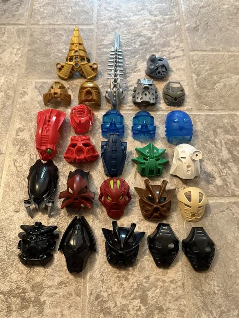 LEGO Bionicle Vintage Mask Lot Bundle Rare Colors Parts Pieces Masks Accessories