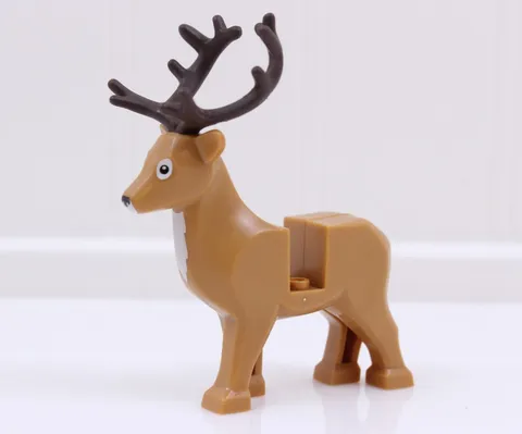 LEGO Reindeer Stag 51493c01pb01 Medium Nougat Dark Brown Antlers Animal Figure