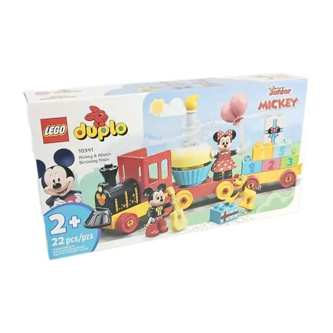 2021 LEGO® 2+ DUPLO™ Mickey & Minnie Birthday Train 22 Piece Building Set 10941