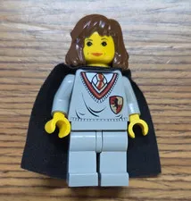 LEGO Vintage Hermione Minifigure w/ Gray Sweater, Brown Hair & Star Cape