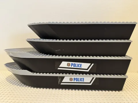 (4) LEGO Boat Hull & Deck Lot-#47859 &23997- Police Boats